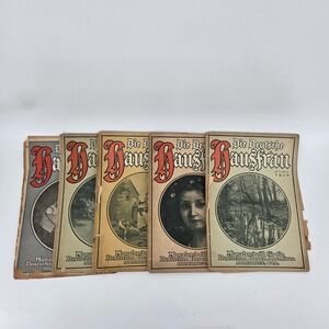 Die Deutsche Hausfrau German Vintage 1917 Lot of 5 Monthly Magazines Ephemera